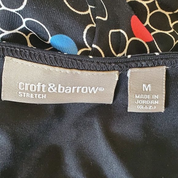 Y2K Black Halter Top Multi-color‎ Polka Dot Slinky Stretch Jersey Knit Size S/M - Picture 6 of 8